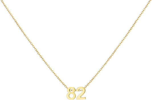 Number Necklace for Women Dainty 18K Gold Plated Pendant Necklace Charm Birth Month Personalized Jewelry Birthday Gift