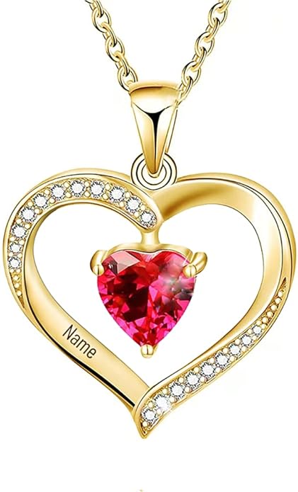 10K 14K 18K Personalized Solid Gold Nautral Diamond Mom Necklace with 1-5 Birthstones for Women Mom Wife,Custom Mother Birthstone Necklace Engraved Name Jewelry Gift for Mothers Day Birthday