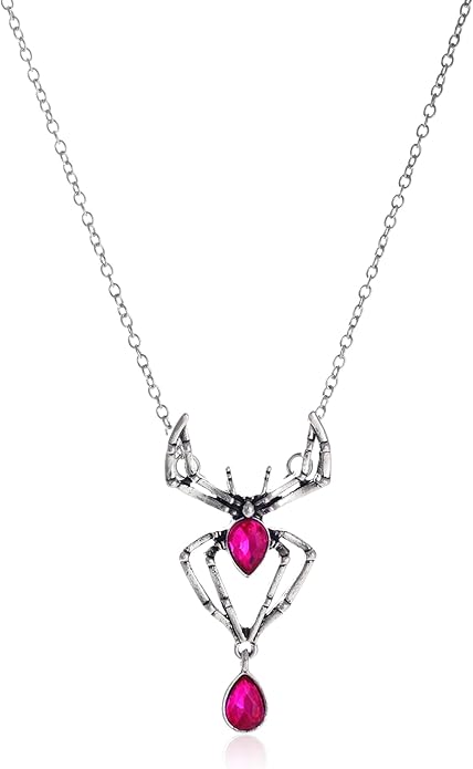 MIFYNN Vintage Gothic Spider Necklace Halloween Crystal Spider Pendant Necklace Punk Style Reptile Animal Jewelry for Woman