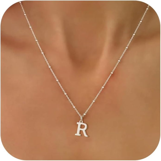Initial Necklaces for Women Dainty Gold Letter Pendant Necklace 14k Gold Plated A-Z Name Necklaces Cute Charm Choker Necklace Fashion Accessories Non Tarnish Trendy Jewelry Gift