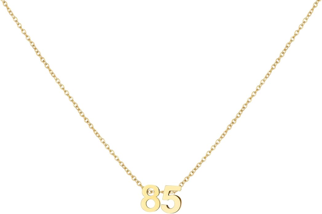 Number Necklace for Women Dainty 18K Gold Plated Pendant Necklace Charm Birth Month Personalized Jewelry Birthday Gift