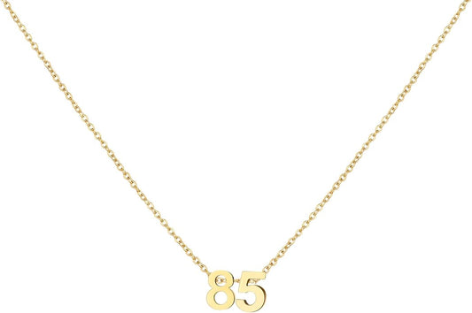 Number Necklace for Women Dainty 18K Gold Plated Pendant Necklace Charm Birth Month Personalized Jewelry Birthday Gift