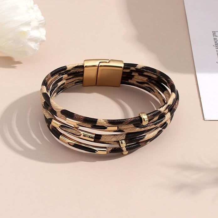 Aluinn Leather Wrap Bracelets For Women Boh Multi-Layer Elegance Bracelet Boho Bangle Western Cuff Bracelet Jewelry for Women