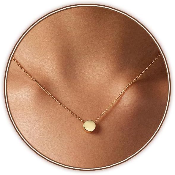 Zeffy Cute Heart Necklace 18k Gold/Silver Plated Tiny Heart Pendant Choker Necklaces Gold Love Heart Chain Necklace for Women Dainty Gold Jewelry Valentines Day Gifts for Women Girls Teen Girls