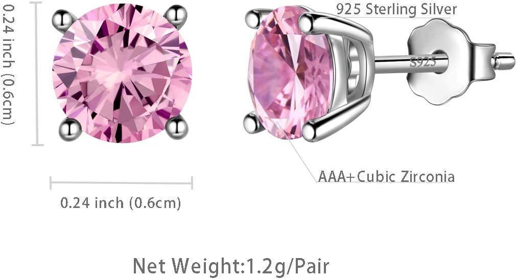 Aurora Tears 925 Sterling Silver 12 Birthstones Necklace/Earring/Ring/Bracelet Women Birthstone Pendant Crystal Fashion Birthday Jewelry Christmas Gift for Girls Women
