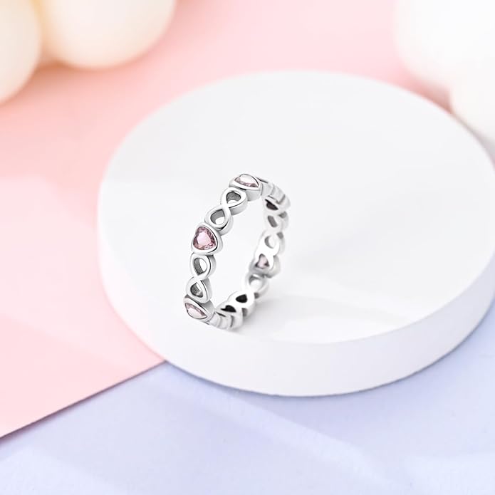 NARMO 925 Sterling Silver Rings for Women Evil Eyes Rings Entwined Line Cubic Zirconia Rings Simple Stackable Finger Rings Engagement Ring Personality Rings Size 6-9
