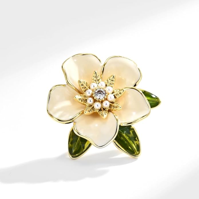UNVAK Rhinestone Flower Brooch - Crystal Flower Pin for Women - Valentine's Day & Mother's Day Gift