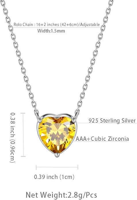 Aurora Tears 925 Sterling Silver 12 Birthstone Hearts Jewelry Women Crystal Wedding/Engagement/Bridal Heart Necklace/Earring/Ring/Bracelet Sets Jewellery