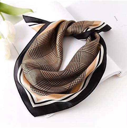 ANDANTINO 100% Mulberry Silk Square Scarf for Hair-25.6" X25.6'' Women Men Natural Silk Neckerchief Digital Printed Headscarf
