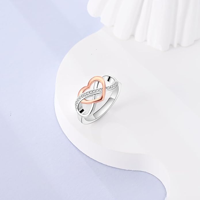 NARMO 925 Sterling Silver Rings for Women Evil Eyes Rings Entwined Line Cubic Zirconia Rings Simple Stackable Finger Rings Engagement Ring Personality Rings Size 6-9