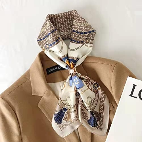 ANDANTINO 100% Mulberry Silk Square Scarf for Hair-25.6" X25.6'' Women Men Natural Silk Neckerchief Digital Printed Headscarf