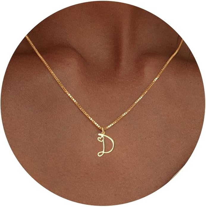 Initial Necklaces for Women Trendy, Dainty Silver Letter Necklace Cute Pendant Choker Name Necklace Personalized Costume Monogram Silver Jewelry Necklace for Women Valentines Gifts