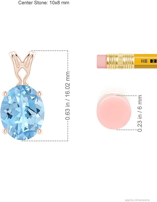 Angara Natural Aquamarine Solitaire Pendant for Women | Vintage in 14K Solid Gold/Platinum With 18" Chain | March Birthday, Anniversary, Gemstone Jewelry Gift