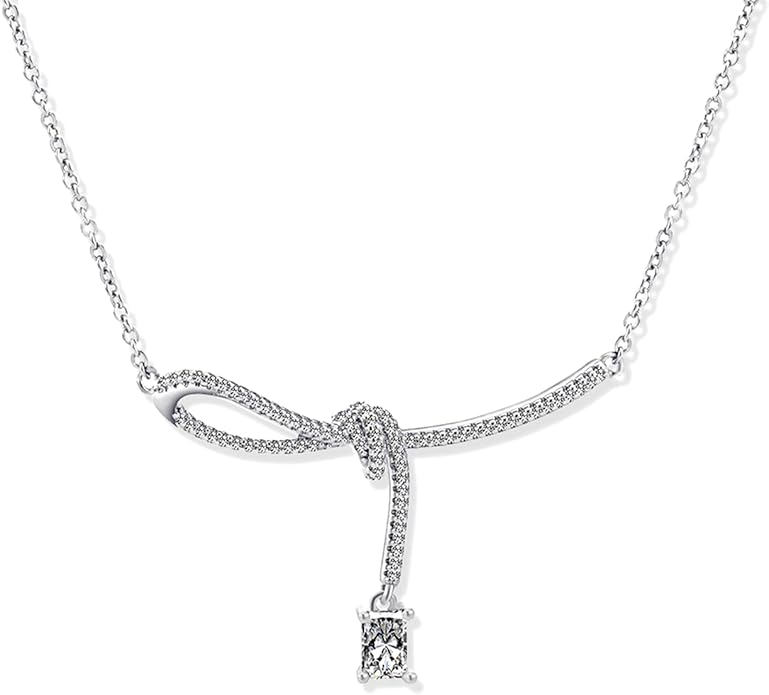 Milan Chiva Gold Pendant Necklace for Women 14K Dainty Cubic Zirconia GemStone Statement Chain Jewelry