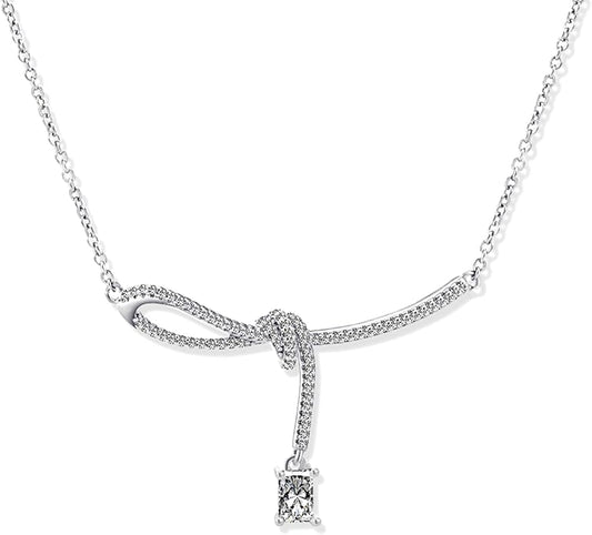 Milan Chiva Gold Pendant Necklace for Women 14K Dainty Cubic Zirconia GemStone Statement Chain Jewelry