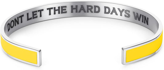 KHKINDPRO Dont Let The Hard Days Win Bracelet for Women Men, Handmade Braided Adjustable Wrap Stainless Steel To My Daughter/Best Friend Inspirational Gifts Ladies Jewelry