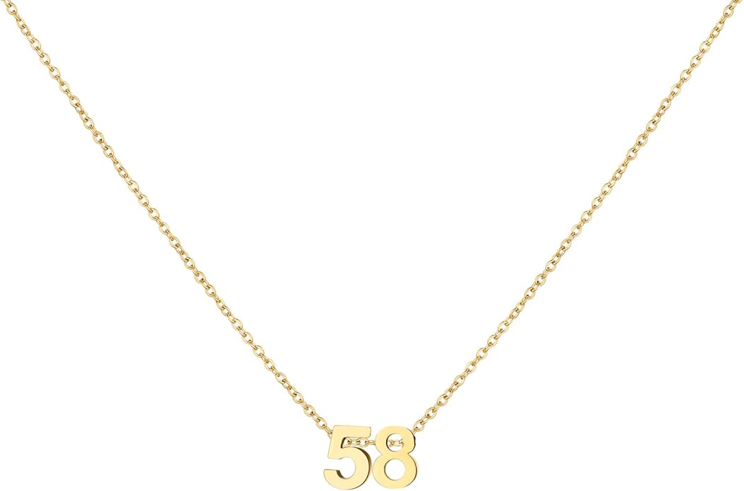 Number Necklace for Women Dainty 18K Gold Plated Pendant Necklace Charm Birth Month Personalized Jewelry Birthday Gift