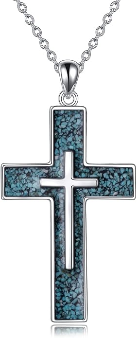 YFN Cross Necklace Sterling Silver Religious Cross Pendant Jewelry Christian Gifts for Women Men