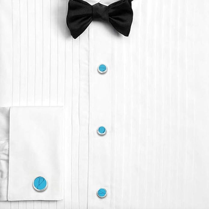 HAWSON Fashion Mother-of-Pearl Tuxedo Shirt Button and Cufflink Set, Specially Designed for Wedding Business