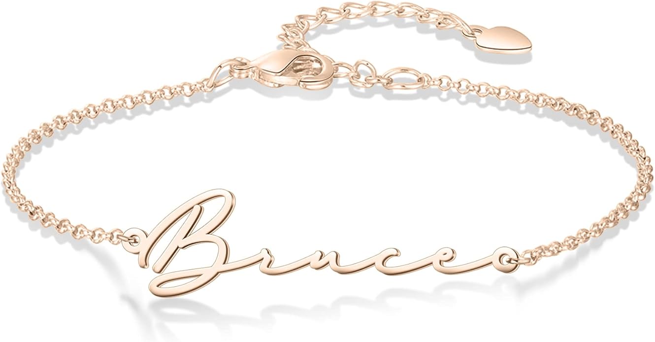 LucySky Custom Bracelets with 2 Names for Women, 925 Sterling Silver Adjustable Personalized Name Anklet, Custom Bracelets Summer Beach Jewelry Dainty Gifts for Wife, Sister, Friends