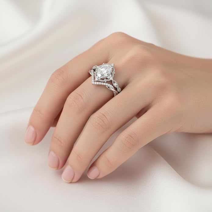 Oval Cut Vintage Gemstone Engagement Rings set for Women S925 Sterling Silver/10K/14K/18K Gold Birthstone Promise Anniversary Bridal Set Ring for her
