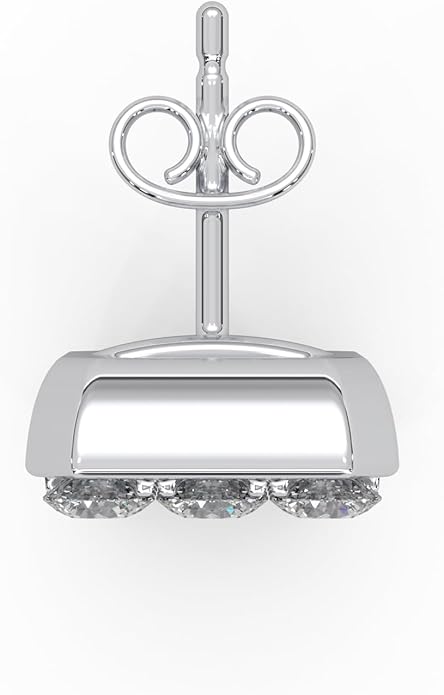 WHY SO SILVER INC 0.24 Ctw Natural Diamond Pavé-Set Square Stud Earrings for Women | 925 Sterling Silver | Color I-J, Clarity I2-I3 | Fine Jewelry Gift Box Included