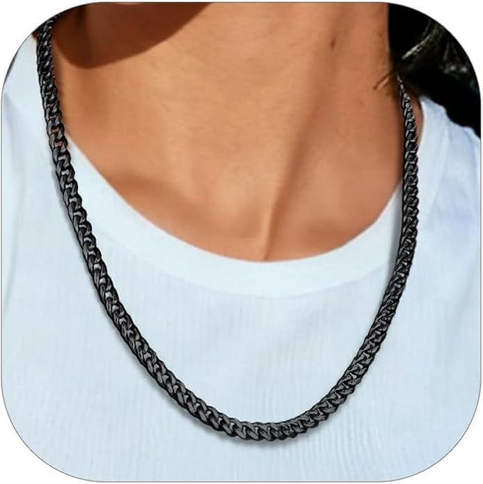 PROSTEEL Miami Cuban Link Chain for Men, 18K Gold/Black/Stainless Steel Necklace,6mm/9mm/12mm Width, Upgrade Clasp & Durable Chain for Mens Womens Jewelry,18"-30",with Gift Box