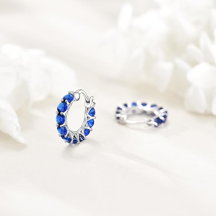 Sterling Silver Hoop Earrings Small Hoop Sun/Leaf/Triangle Huggie Earrings for Women Hypoallergenic