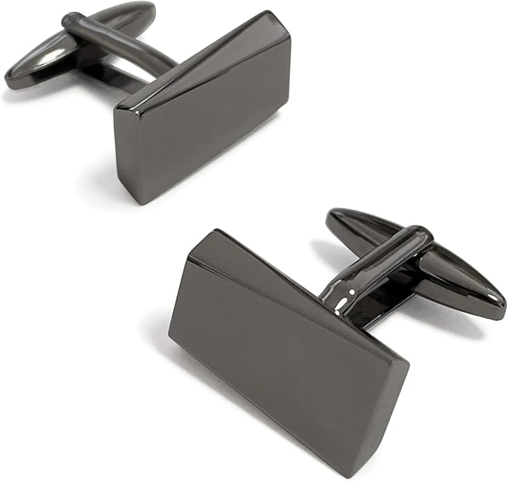 Merit Ocean Cufflinks for Men, Stainless Steel Cuff Links Mens for Wedding Business Gifts, Silver, Black, Gold