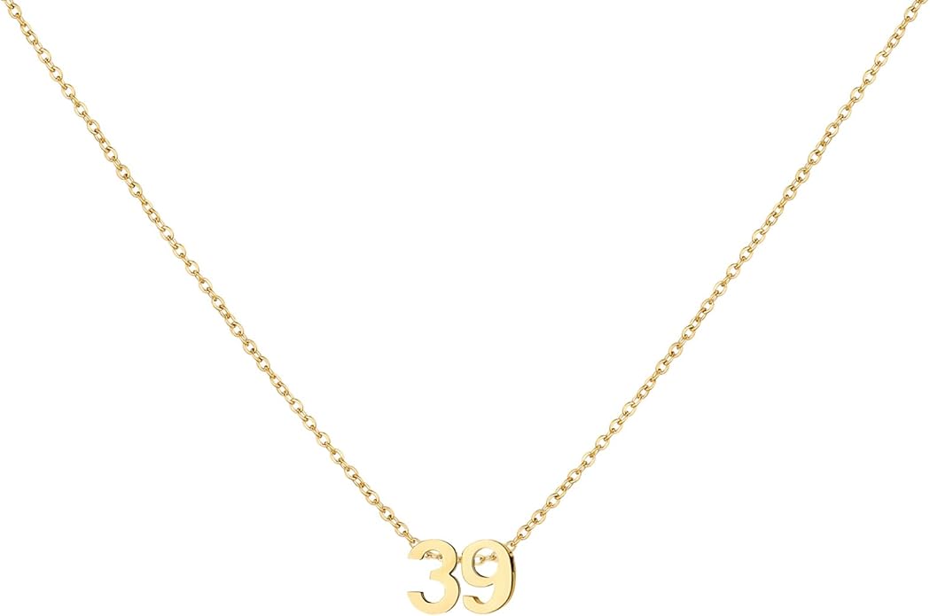 Number Necklace for Women Dainty 18K Gold Plated Pendant Necklace Charm Birth Month Personalized Jewelry Birthday Gift