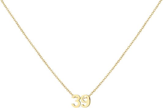 Number Necklace for Women Dainty 18K Gold Plated Pendant Necklace Charm Birth Month Personalized Jewelry Birthday Gift