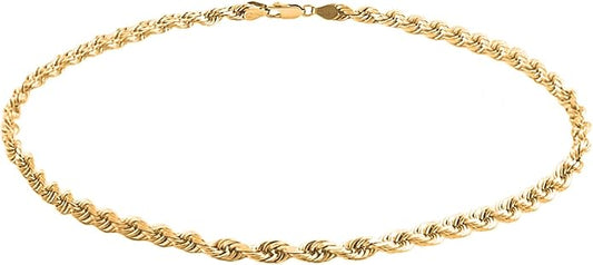 Savlano 925 Sterling Silver Chain Anklet Rope, Figaro, Mariner, Curb - 18K Gold Plated Chain Anklet Available in 9, 10 and 11 - Inches for Women Comes with a Gift Box - Made in Italy