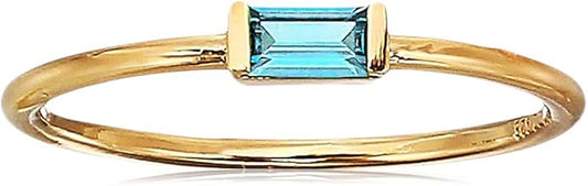 Amazon Essentials 18K Yellow Gold Plated Sterling Silver Cubic Zirconia Fashion Stackable Ring