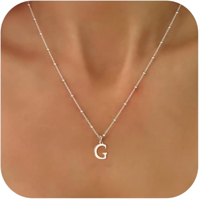 Initial Necklaces for Women Dainty Gold Letter Pendant Necklace 14k Gold Plated A-Z Name Necklaces Cute Charm Choker Necklace Fashion Accessories Non Tarnish Trendy Jewelry Gift