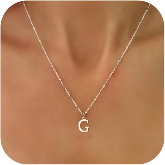 Initial Necklaces for Women Dainty Gold Letter Pendant Necklace 14k Gold Plated A-Z Name Necklaces Cute Charm Choker Necklace Fashion Accessories Non Tarnish Trendy Jewelry Gift