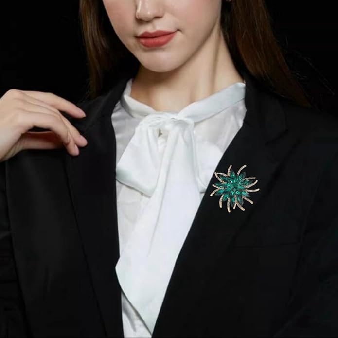Large Crystal Flower Brooch Pin for Women Red purple pink green Rhinestone Flower Lapel Pin Wedding Party Birthday Dance Banquet Dress Suit Ceremony Clothes Hat Bag Accessories Jewelry