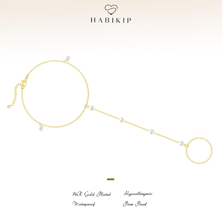 Hand Chain Bracelet for Women, Finger Ring Bracelets for Women Trendy, Dainty Simple Waterproof Bracelet Fashion Jewelry for Women