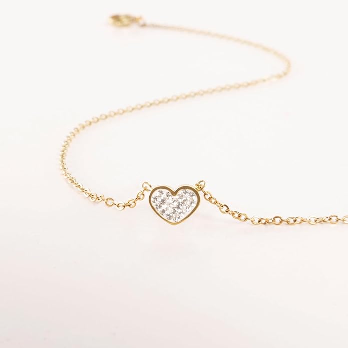 ROSEDANCE Heart Necklace for Women, 14K Gold Plated Dainty Heart Necklace, Tiny Love Symbol Pendant Choker, Minimalist Dainty Jewelry Gift, Valentines Day Anniversary Birthday