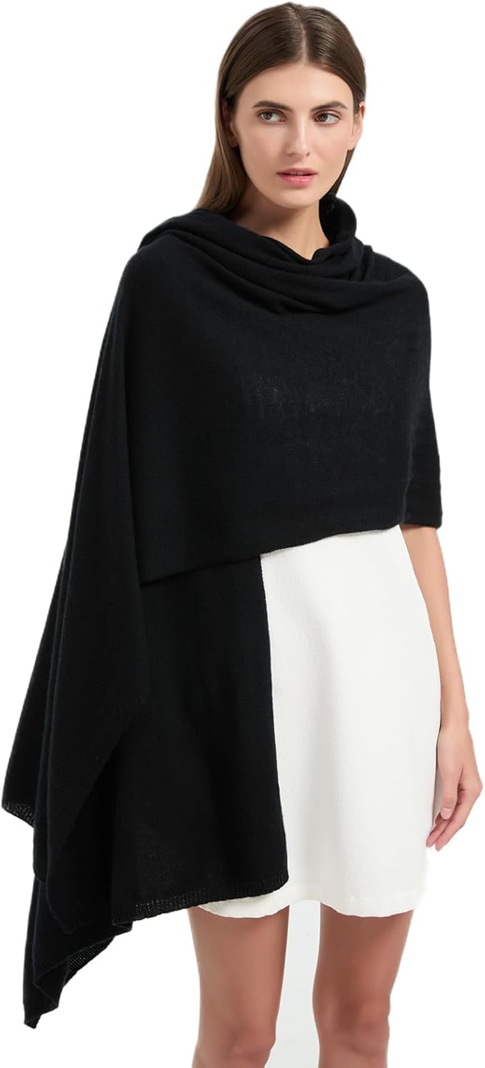 Erdenech Luxury Cashmere Wool Blend Wrap for Women, All-Season Travel Wrap Shawl, Extra Large Blanket Shawl Scarf Pashmina