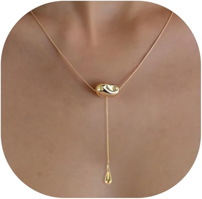 Irregular Y2k Long Y-shaped Necklace with Zircon Inlaid Sparkling Brick Tassel Pendant Double-Layer Chain High-end Fashion Accessory Women's