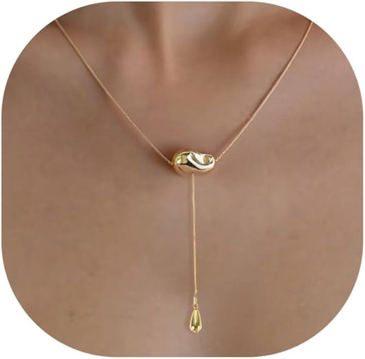 Irregular Y2k Long Y-shaped Necklace with Zircon Inlaid Sparkling Brick Tassel Pendant Double-Layer Chain High-end Fashion Accessory Women's