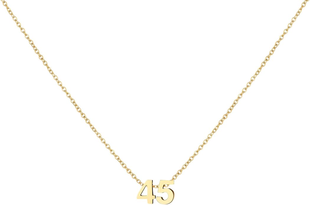 Number Necklace for Women Dainty 18K Gold Plated Pendant Necklace Charm Birth Month Personalized Jewelry Birthday Gift