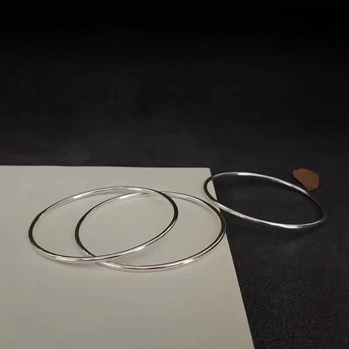 Kainier 3mm 14K Gold Plated Bracelet Stainless Steel Glossy Stackable Thin Round Bangle Bracelet for Women Solid Plain Polished Bracelet Best Gifts for Love