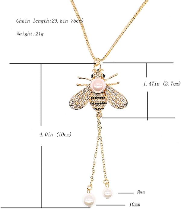 Honey Bee Brooches Crystal Insect Themed Bee Brooch Animal Fashion Shell Pearl Brooch Pin Gold Tone