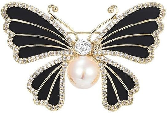 UNVAK Animal Brooches for Women Pearl Rhinestones Animal Brooch Pin Cute Animal Jewelry Gift for Wife Mom Girlfriends