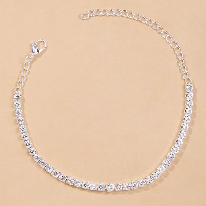 Ankle Bracelets for Women Waterproof Sparkly Anklets Tennis Rhinestone Anklets for Women Starfish Infinity Heart Cross Anklet Bracelet Beach Jewelry