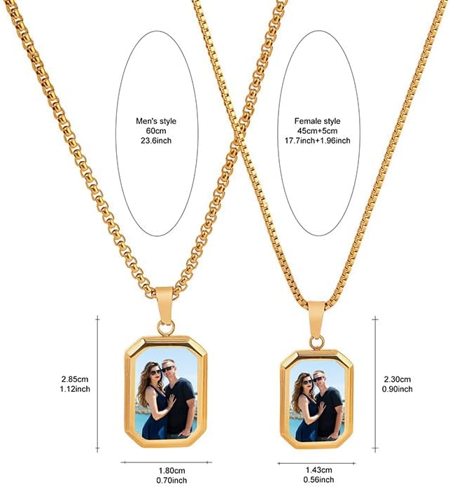CLYLIFE Picture Necklace Personalized Photo,Custom Disc/Heart Pendant for Men Women Dad Mom Customized Necklace with Chain Photos Memorial Gifts for Mother's Day, Birthday, Anniversary