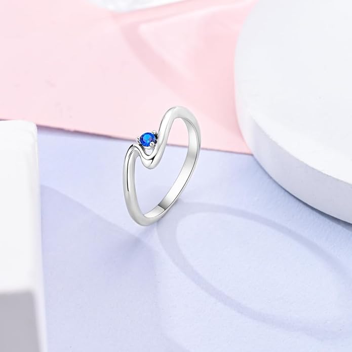 NARMO 925 Sterling Silver Rings for Women Evil Eyes Rings Entwined Line Cubic Zirconia Rings Simple Stackable Finger Rings Engagement Ring Personality Rings Size 6-9