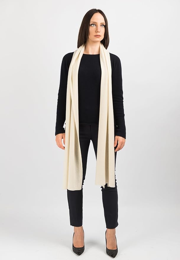 Dalle Piane Cashmere - 100% Cashmere Scarf - Made in Italy - Winter Neck Warmer (14" x 77") - Christmas Gift