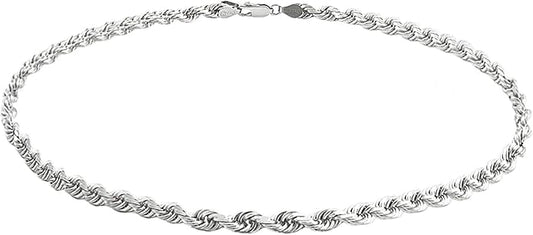 Savlano 925 Sterling Silver Solid Italian Figaro, Rope,Herringbone, Curb, Ball Bead, Snake, Mariner Chain Anklet for Women, Comes in 0.8mm - 5mm With Gift Box